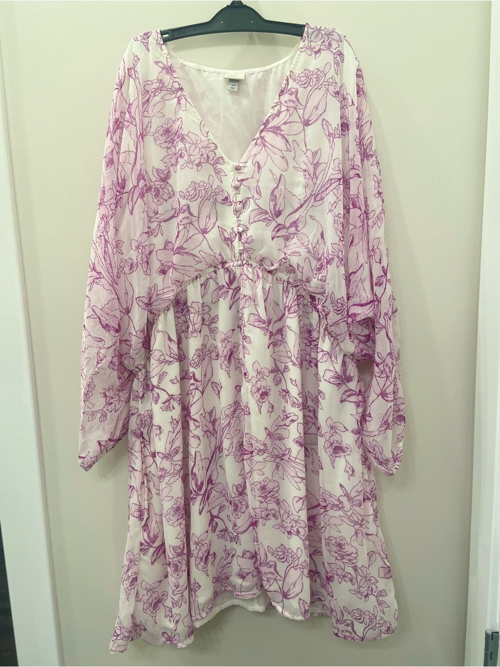 a new day Cream and Purple Floral Dress